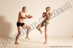 Underwear Martial art Man - Man White Moving poses Slim Short Blond Dynamic poses Academic